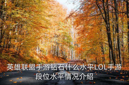 英雄联盟手游钻石什么水平LOL手游段位水平情况介绍