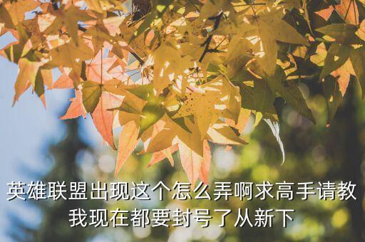 英雄联盟出现这个怎么弄啊求高手请教我现在都要封号了从新下