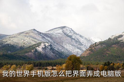 手游我的世界怎么改成电脑版，用什么可以把我的世界手机版变成电脑版