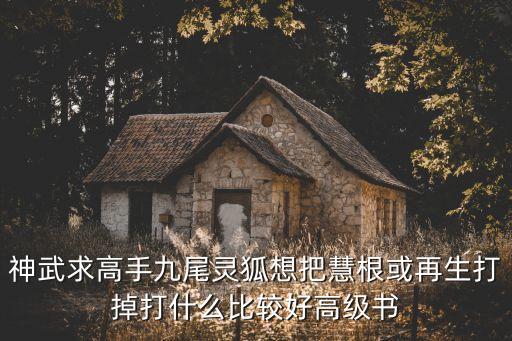 神武求高手九尾灵狐想把慧根或再生打掉打什么比较好高级书