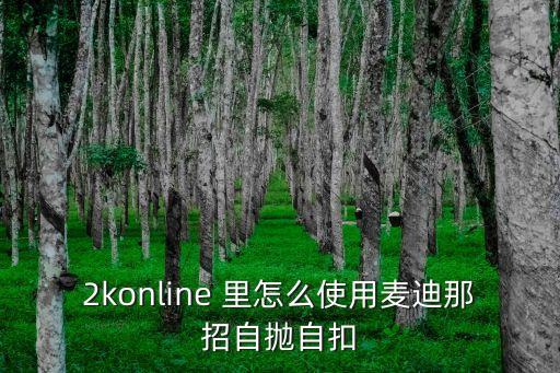 2konline 里怎么使用麦迪那招自抛自扣
