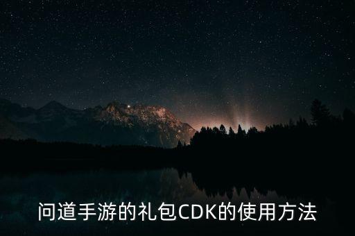 问道手游的礼包CDK的使用方法