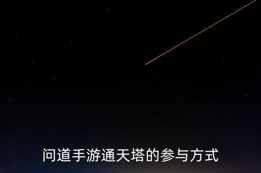 问道手游通天塔的参与方式