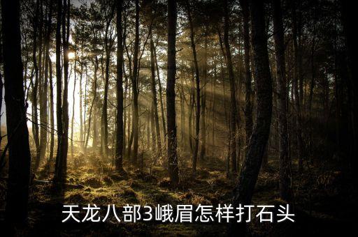 天龙八部3峨眉怎样打石头