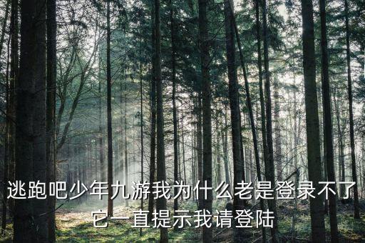 逃跑吧少年九游我为什么老是登录不了它一直提示我请登陆