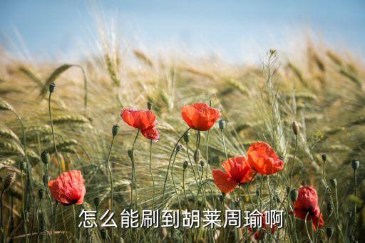 怎么能刷到胡莱周瑜啊