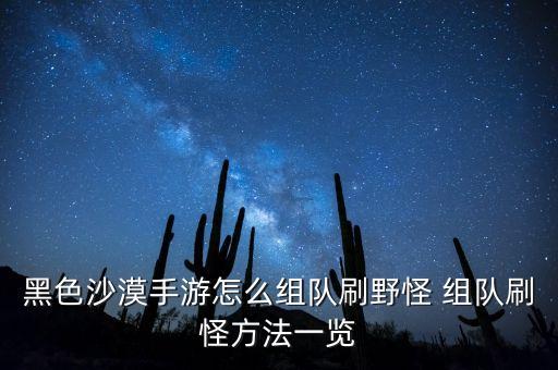 黑色沙漠手游版怎么联机，黑色沙漠手游组队方法