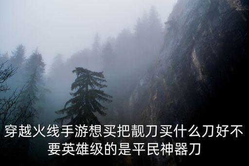 穿越火线手游想买把靓刀买什么刀好不要英雄级的是平民神器刀