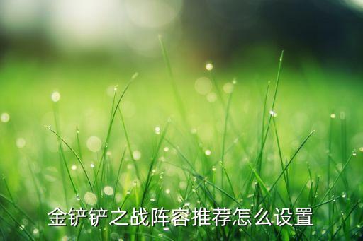 金铲铲之战阵容推荐怎么设置