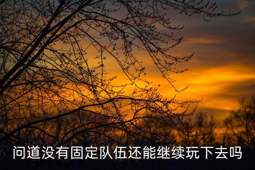问道手游怎么没有固定队伍，问道水连什么没有固定队