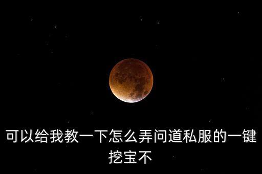 可以给我教一下怎么弄问道私服的一键挖宝不