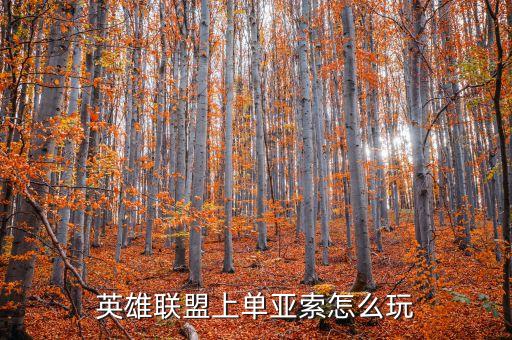 英雄联盟上单亚索怎么玩