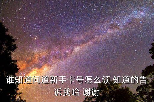 谁知道问道新手卡号怎么领 知道的告诉我哈 谢谢