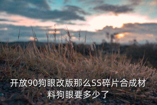开放90狗眼改版那么SS碎片合成材料狗眼要多少了