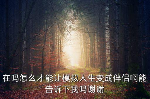 在吗怎么才能让模拟人生变成伴侣啊能告诉下我吗谢谢