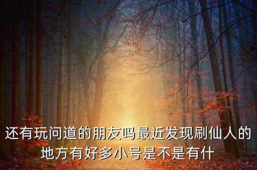 还有玩问道的朋友吗最近发现刷仙人的地方有好多小号是不是有什