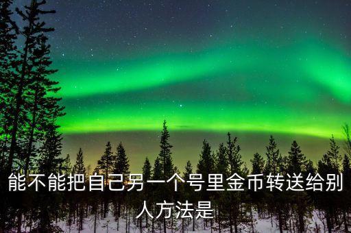 能不能把自己另一个号里金币转送给别人方法是