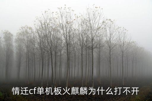 情迁cf单机板火麒麟为什么打不开