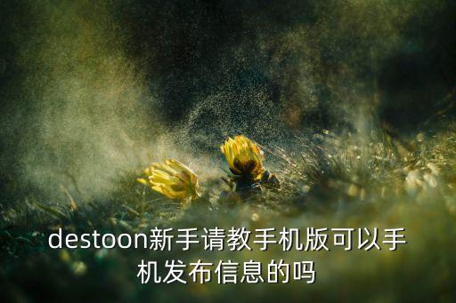 destoon新手请教手机版可以手机发布信息的吗