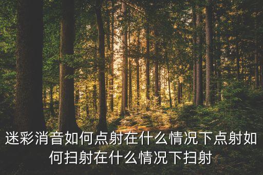 迷彩消音如何点射在什么情况下点射如何扫射在什么情况下扫射