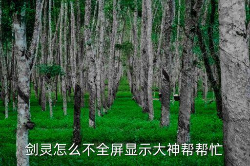 剑灵怎么不全屏显示大神帮帮忙