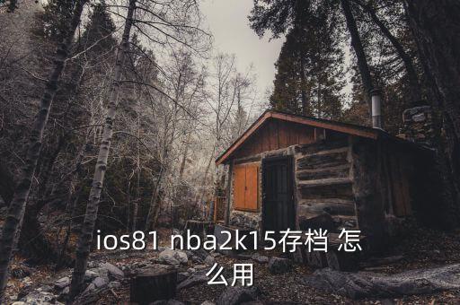 ios81 nba2k15存档 怎么用