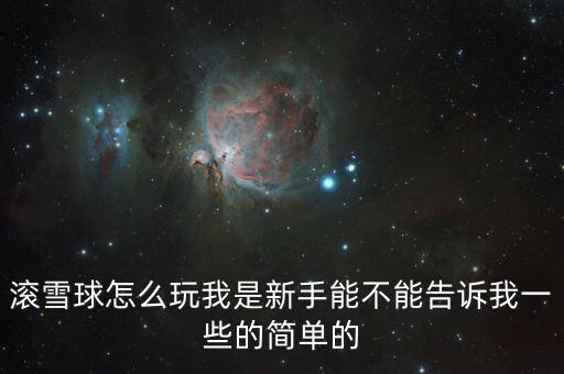 滚雪球怎么玩我是新手能不能告诉我一些的简单的