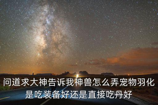 问道求大神告诉我神兽怎么弄宠物羽化是吃装备好还是直接吃丹好