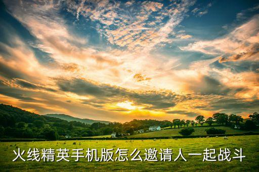 火线精英手机版怎么邀请人一起战斗