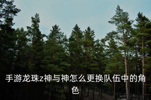 手游龙珠z神与神怎么更换队伍中的角色