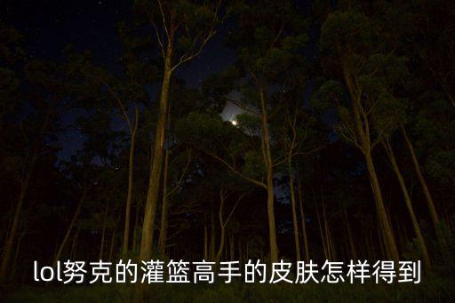 lol努克的灌篮高手的皮肤怎样得到