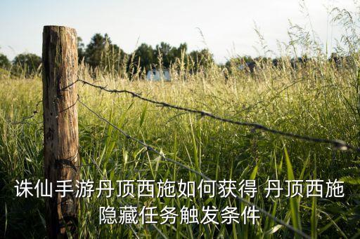 诛仙手游丹顶西施如何获得 丹顶西施隐藏任务触发条件