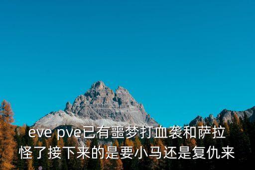 eve pve已有噩梦打血袭和萨拉怪了接下来的是要小马还是复仇来