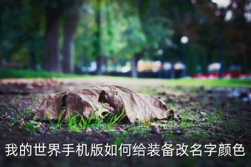 我的世界手机版如何给装备改名字颜色