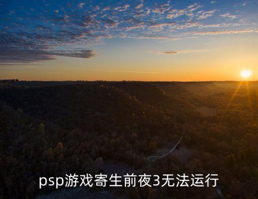 psp游戏寄生前夜3无法运行