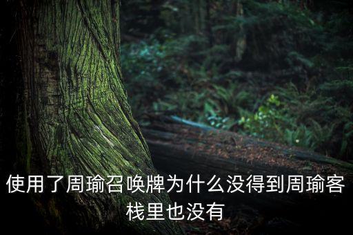使用了周瑜召唤牌为什么没得到周瑜客栈里也没有