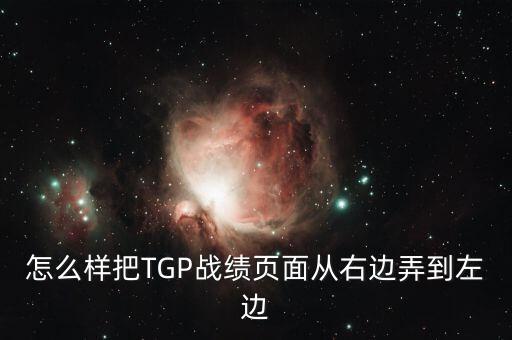 怎么样把TGP战绩页面从右边弄到左边