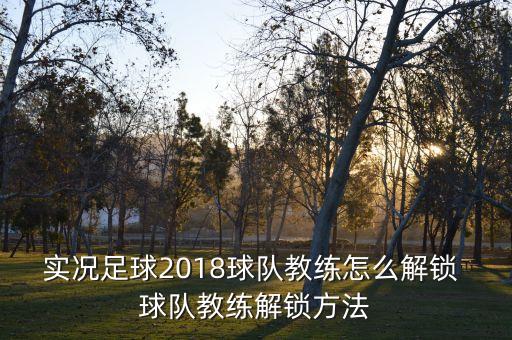 实况足球2018球队教练怎么解锁 球队教练解锁方法