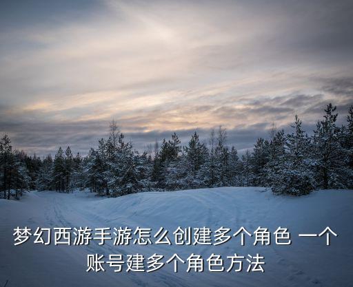 梦幻西游手游怎么创建多个角色 一个账号建多个角色方法