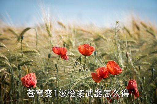 苍穹变手游武器怎么获得，苍穹变1级橙装武器怎么得