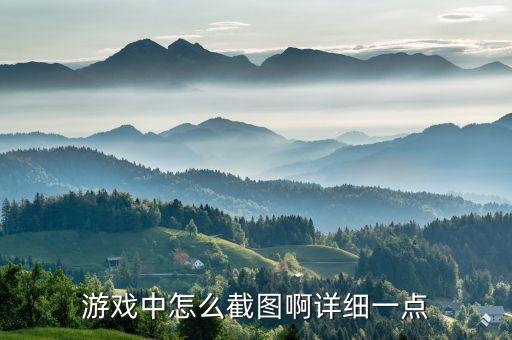 游戏中怎么截图啊详细一点