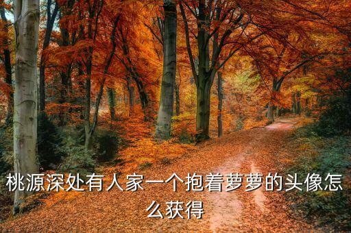 桃源深处有人家一个抱着萝萝的头像怎么获得