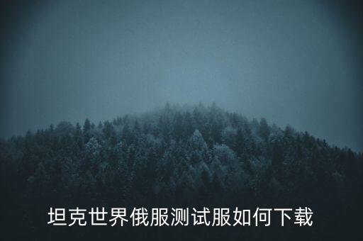 坦克世界俄服测试服如何下载