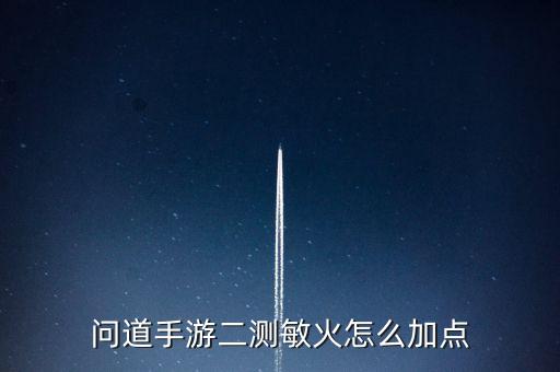 问道手游二测敏火怎么加点
