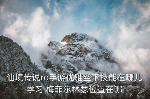 仙境传说ro手游优雅坐下技能在哪儿学习 梅菲尔林瑟位置在哪