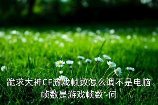 跪求大神CF游戏帧数怎么调不是电脑帧数是游戏帧数 问