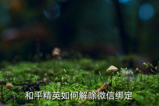 和平精英如何解除微信绑定
