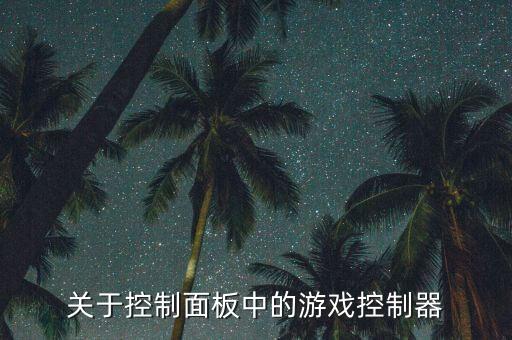关于控制面板中的游戏控制器