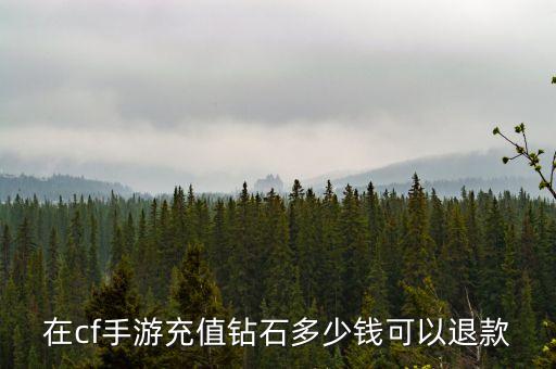 在cf手游充值钻石多少钱可以退款