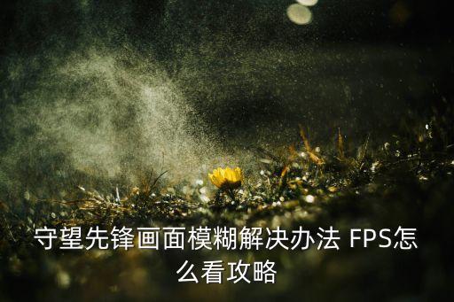 守望先锋画面模糊解决办法 FPS怎么看攻略